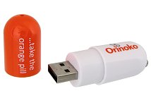 Cool Branded Flash Drive Drug Capsule Shape Orinoko Orange Cd278