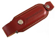 Etched Brown Leather Usb Stick Cd284