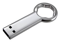 Novelty Memory Stick Key Shaped Silver Metal Cd282