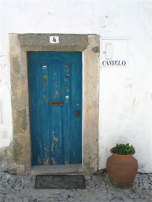 Blue door with a granite surround in Marvao