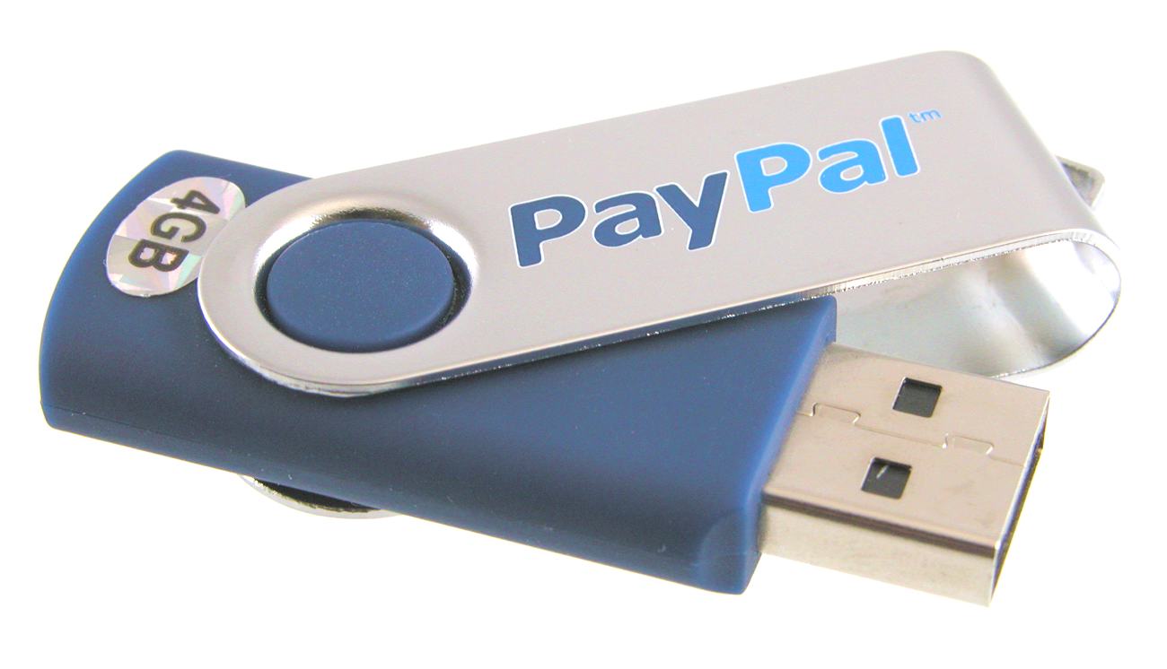 Blue Twist Usb Stick With Paypal Printed Cd115