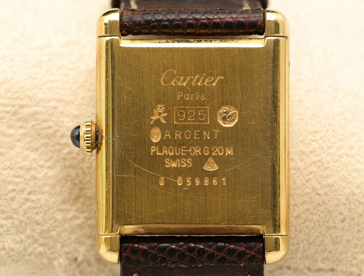 Pre-owned Cartier watch back detail