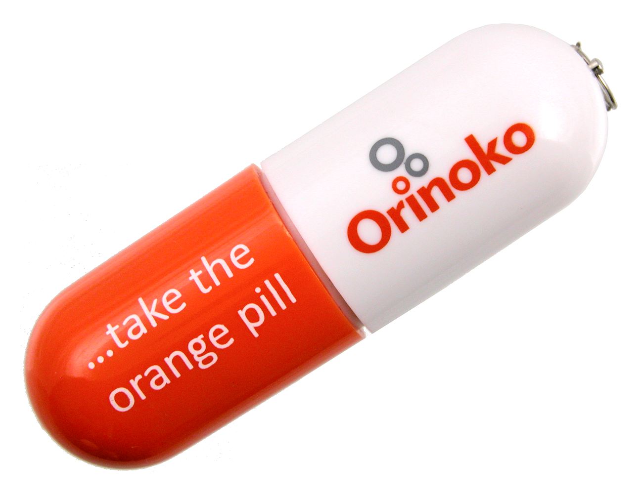 Promotional Flash Drive Drug Capsule Shape Orinoko Orange Cd279