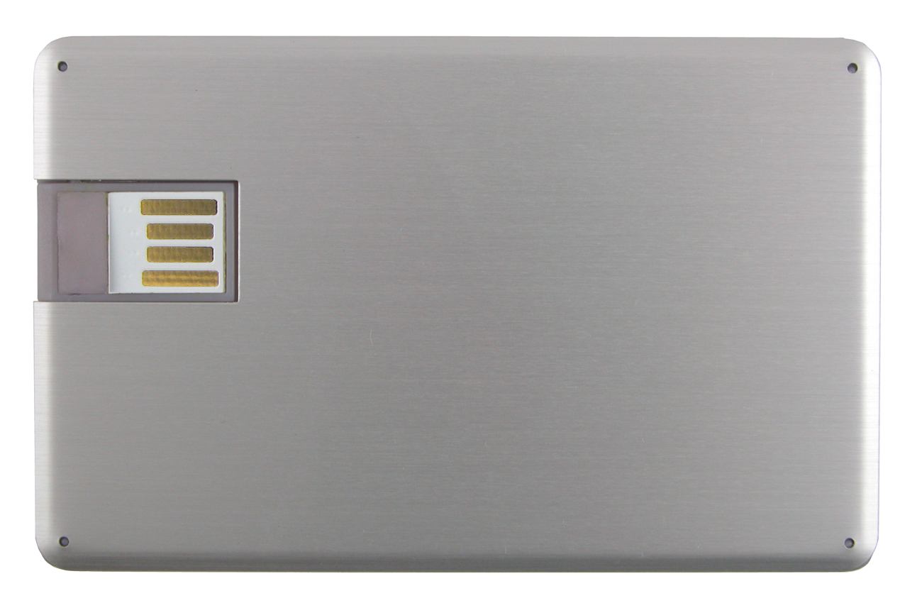 Usb Business Card Silver Brushed Metal Cd186